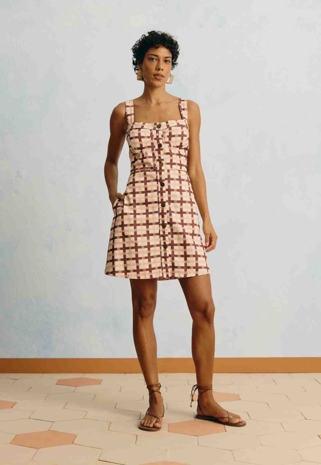 Vestido Curto Sarja Estampado Mitú