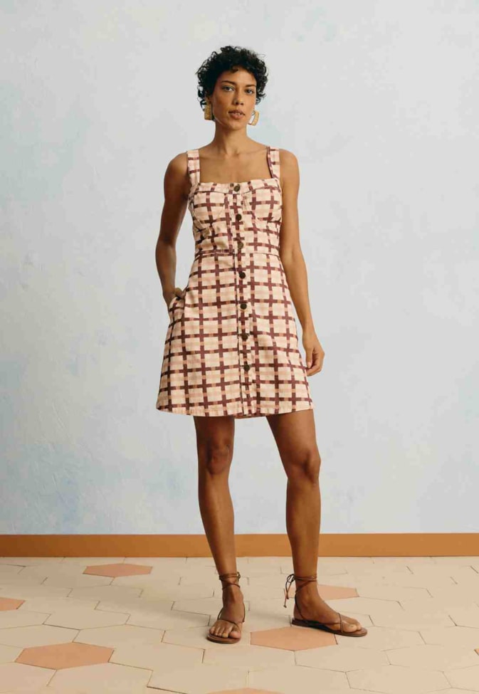 Vestido Curto Sarja Estampado Mitú