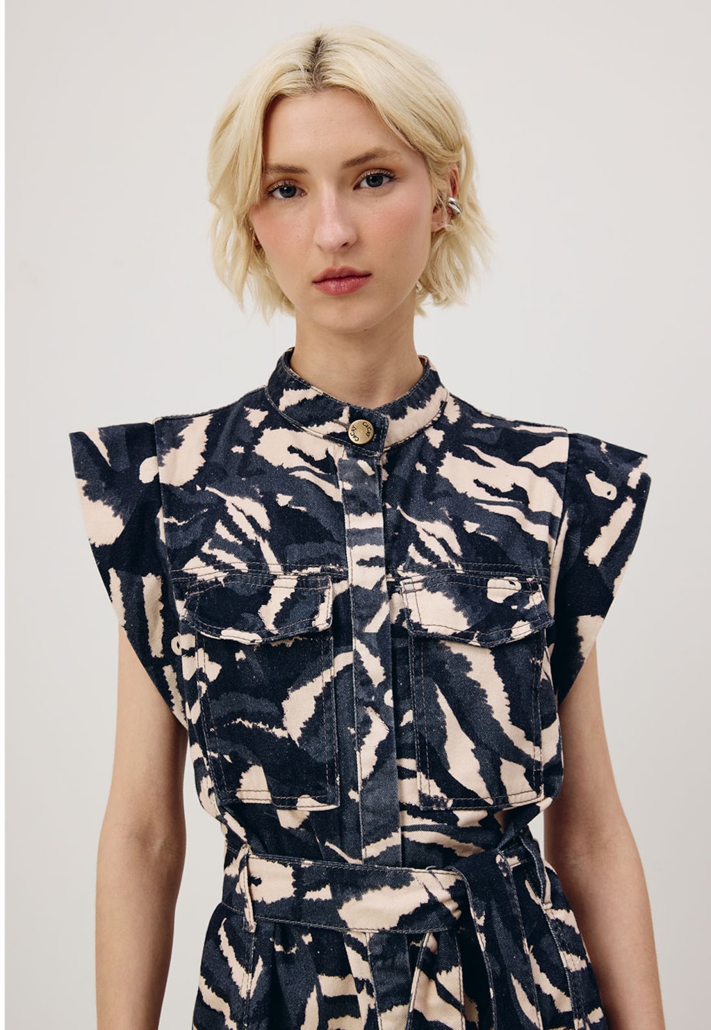 Vestido Curto Sarja Estampado Pararú