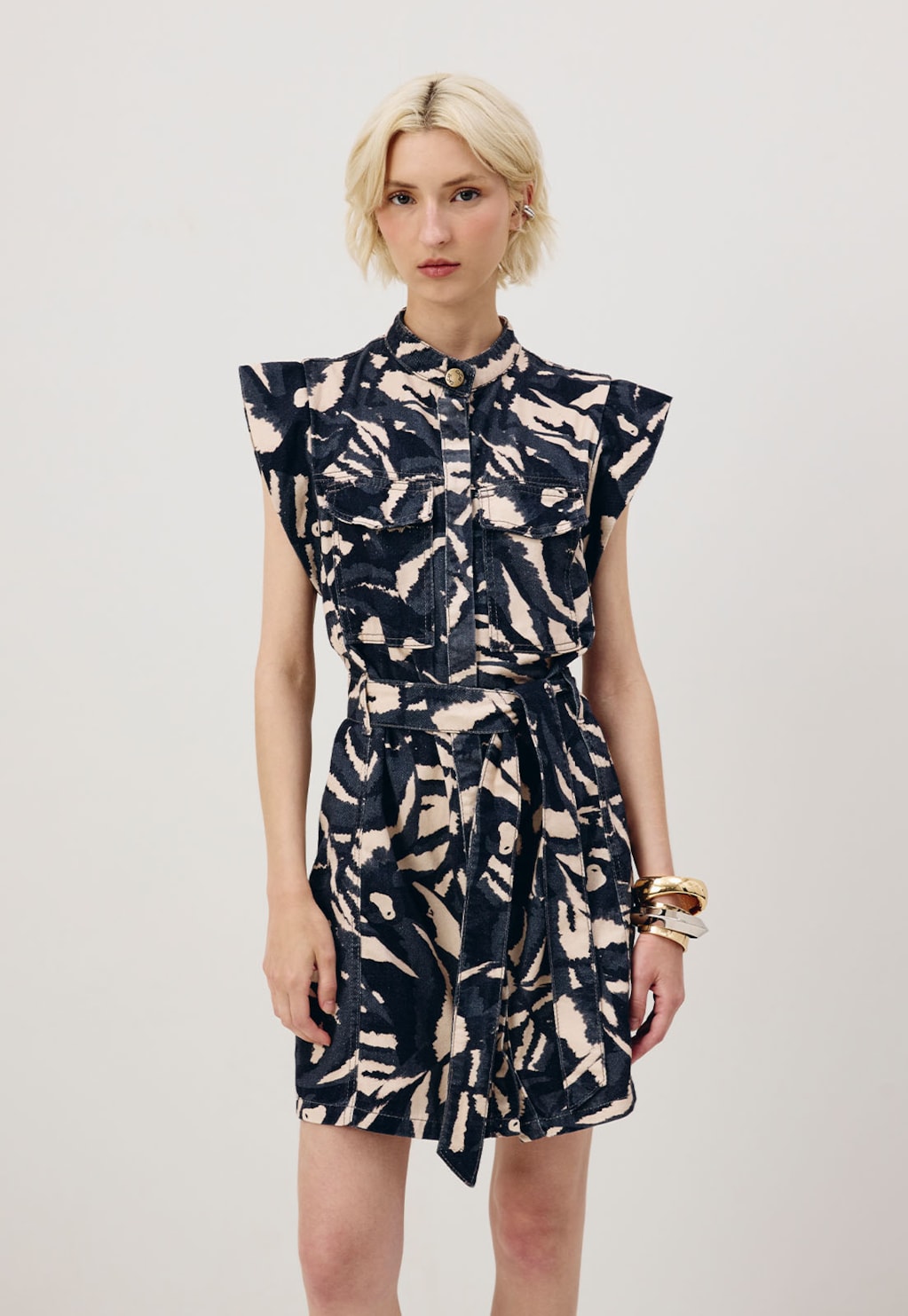 Vestido Curto Sarja Estampado Pararú