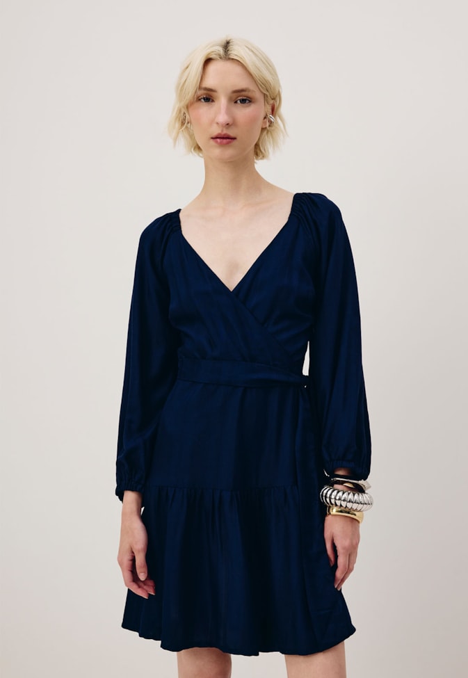 Vestido Curto Transpasse Faixa