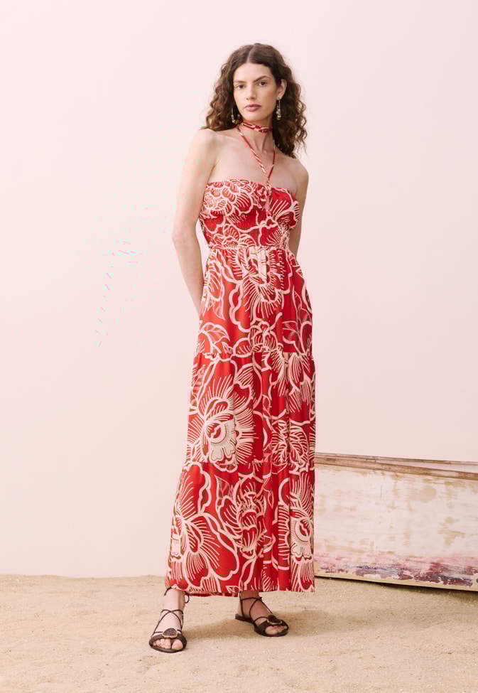 Vestido Decote Coração Amarração