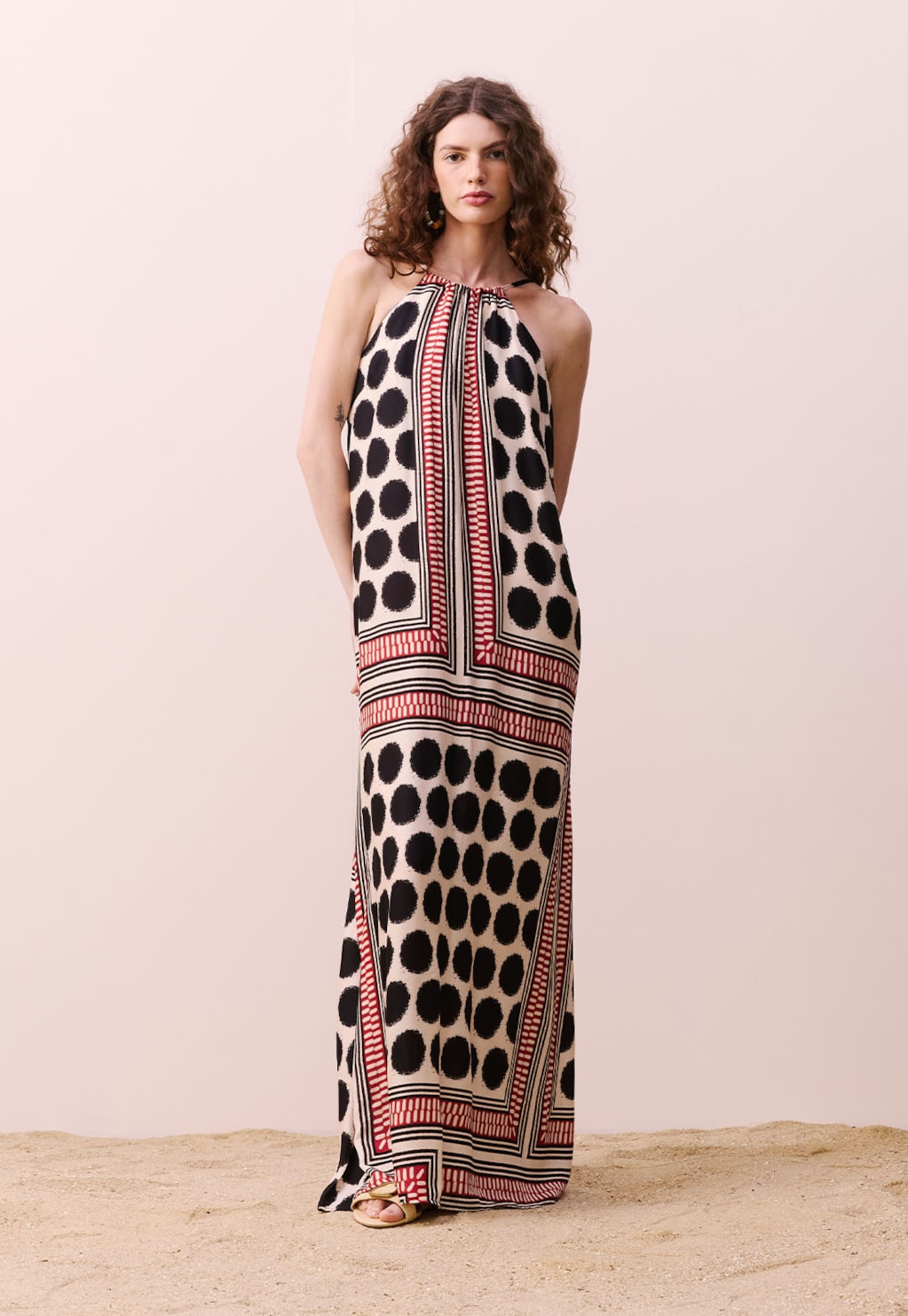 Vestido Decote Costas Estampada Açaí