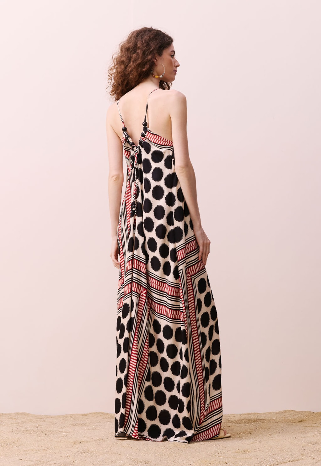 Vestido Decote Costas Estampada Açaí