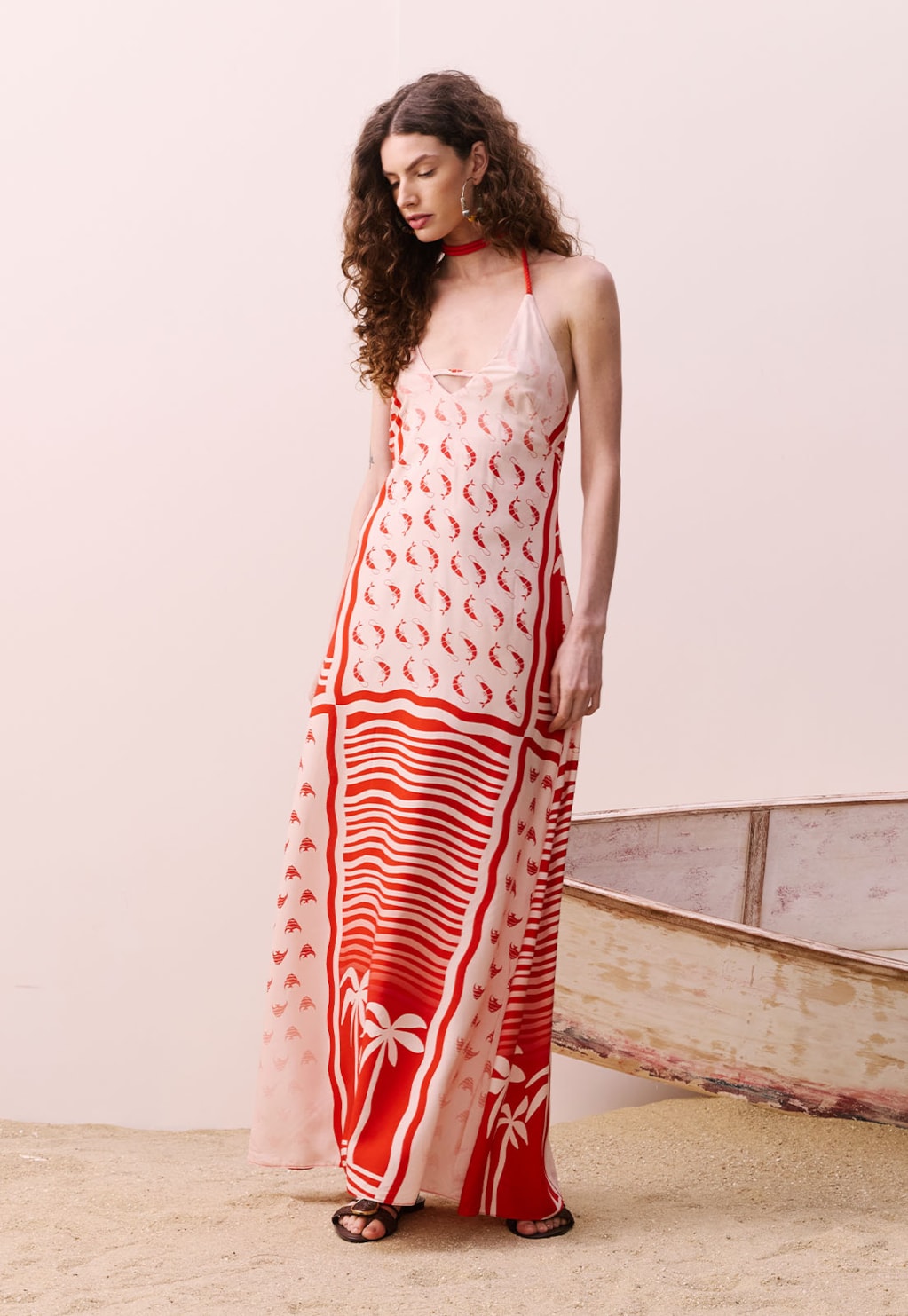 Vestido Decote V Estampado Alter do Chão