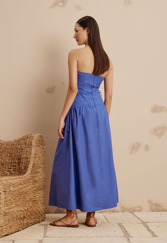 Vestido Drop Waist Amarração Lateral Vista Traseira