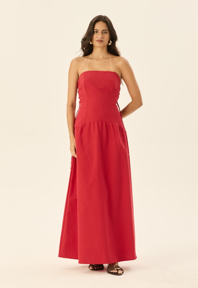 Vestido Drop Waist Amarração Lateral