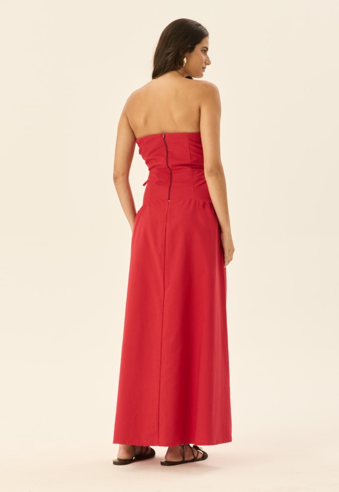 Vestido Drop Waist Amarração Lateral