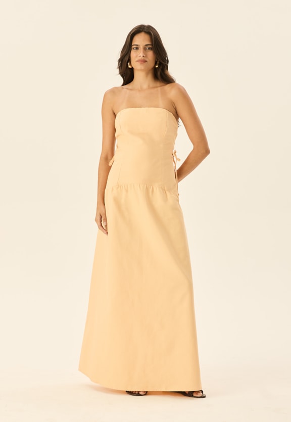 Vestido Drop Waist Amarração Lateral Vista Frontal