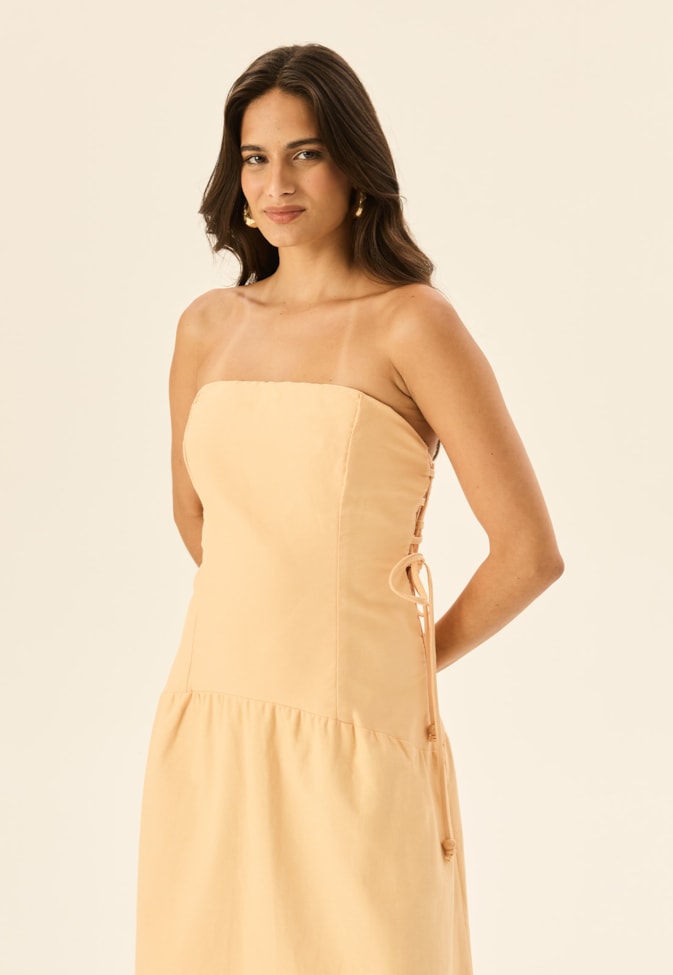 Vestido Drop Waist Amarração Lateral