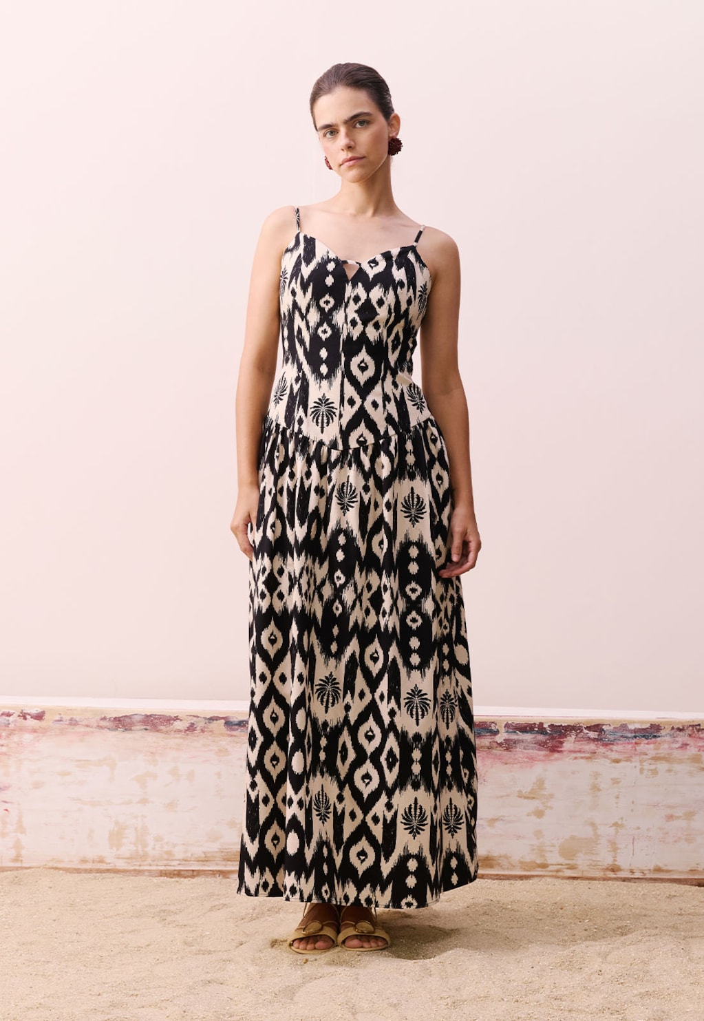 Vestido Drop Waist Estampado Tucum