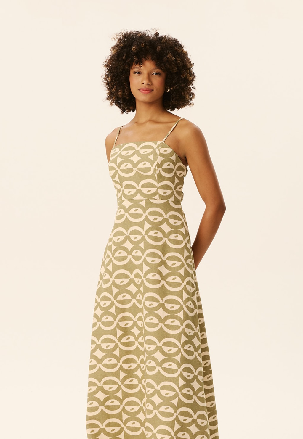 Vestido Elástico Cruzado Estampado Kakawa