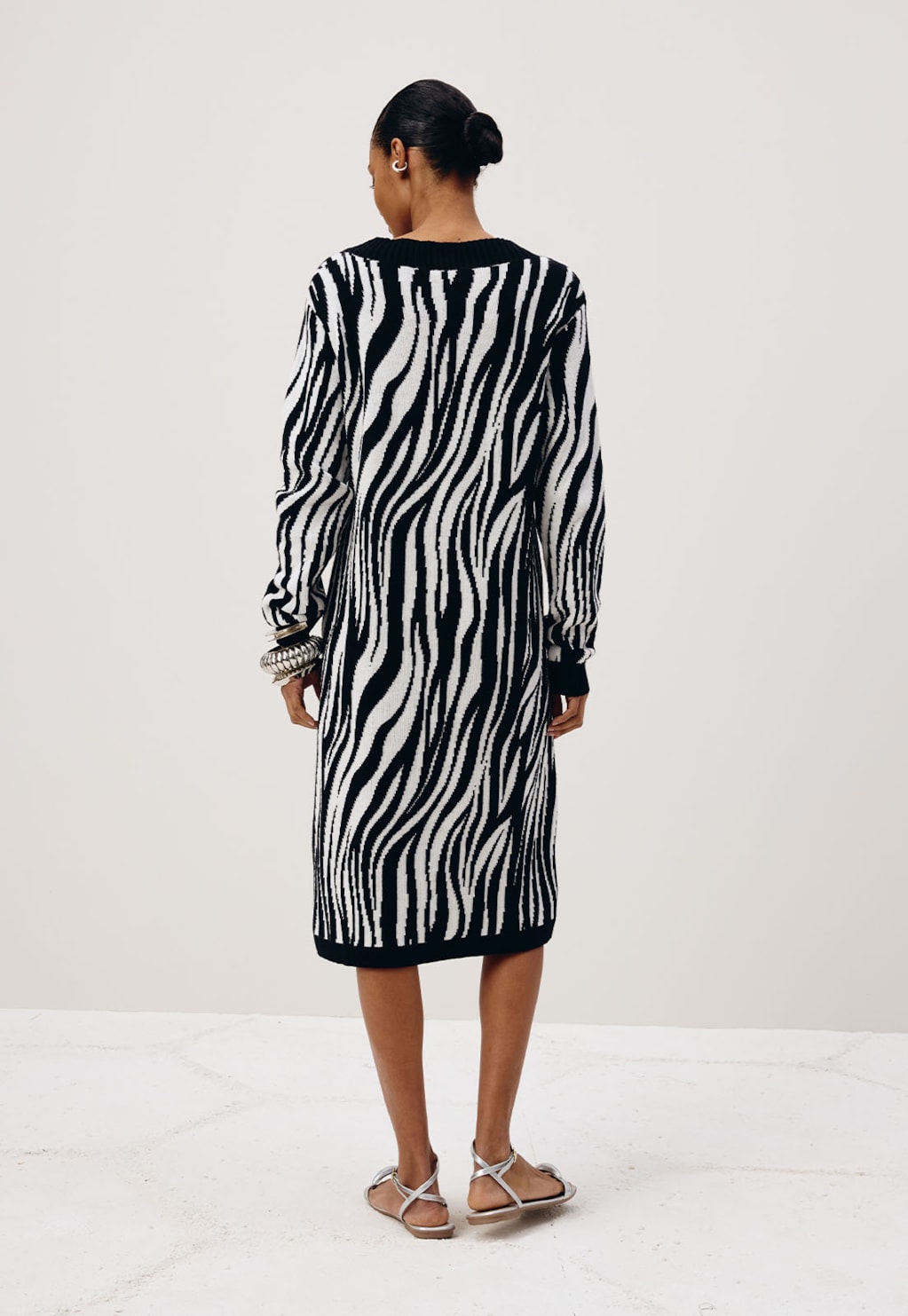Vestido Jacquard Zebra Tricot