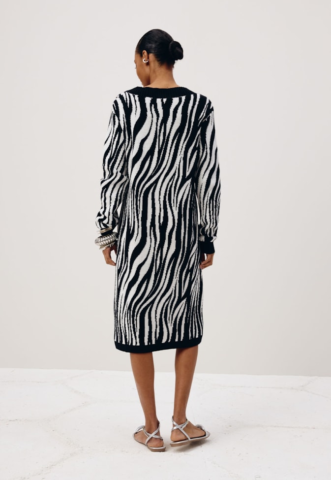 Vestido Jacquard Zebra Tricot
