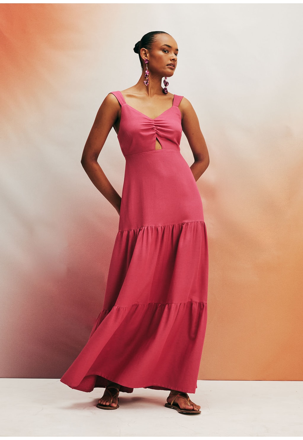 Vestido Longo 3 Marias com Lastex Liso