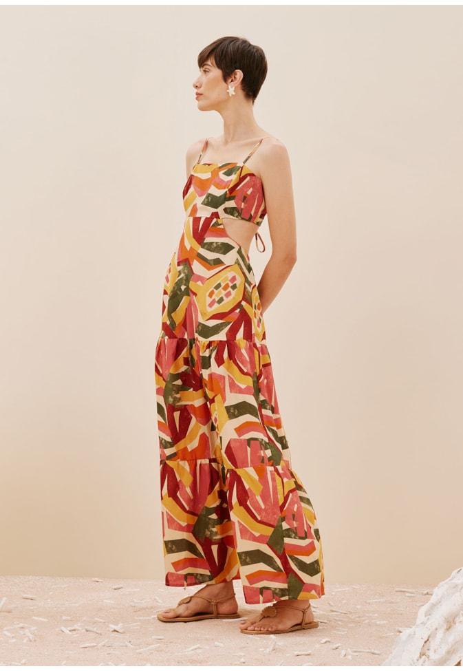 Vestido Longo 3 Marias Estampado Ilhéus