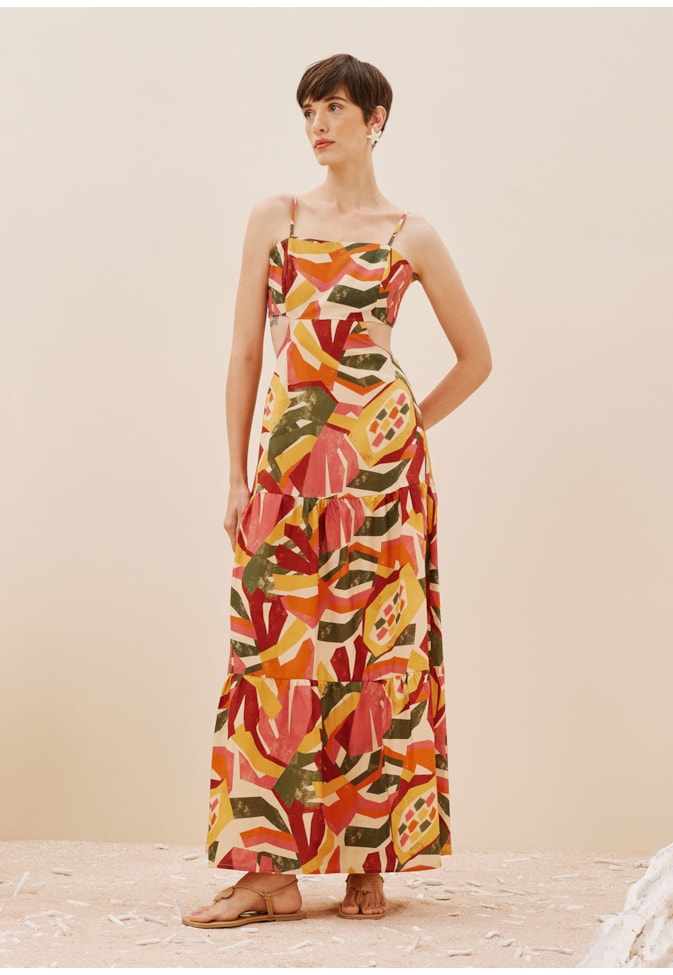 Vestido Longo 3 Marias Estampado Ilhéus