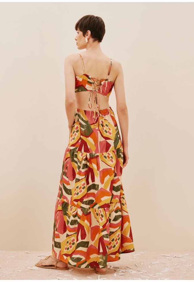 Vestido Longo 3 Marias Estampado Ilhéus