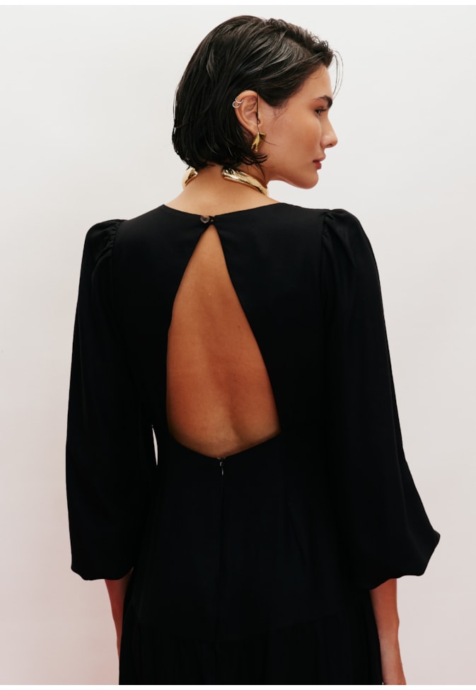 Vestido Longo Acinturado