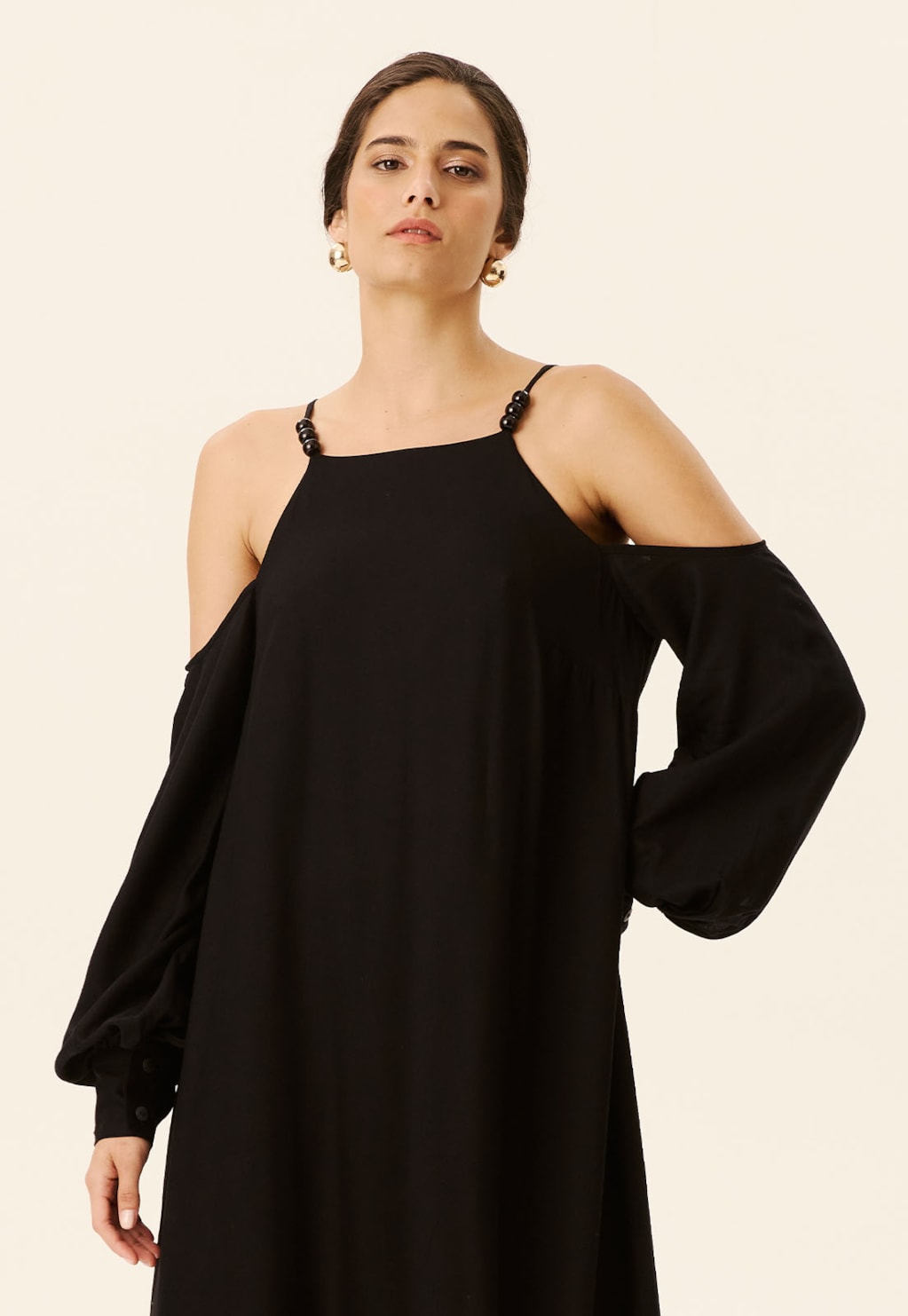 Vestido Longo Alça Bolinha