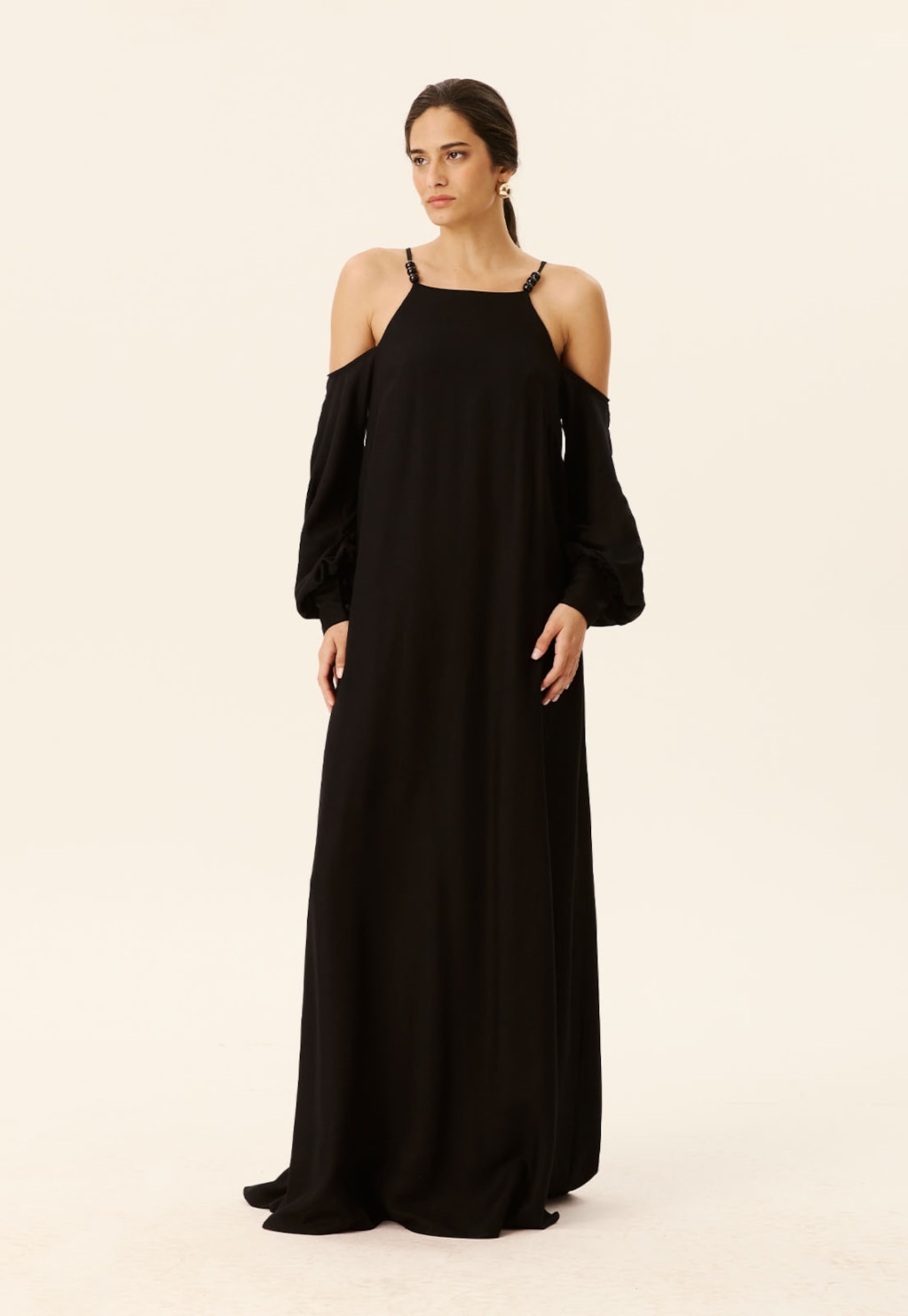 Vestido Longo Alça Bolinha