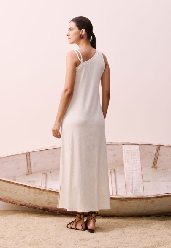 Vestido Longo Alça Corda Vista Traseira