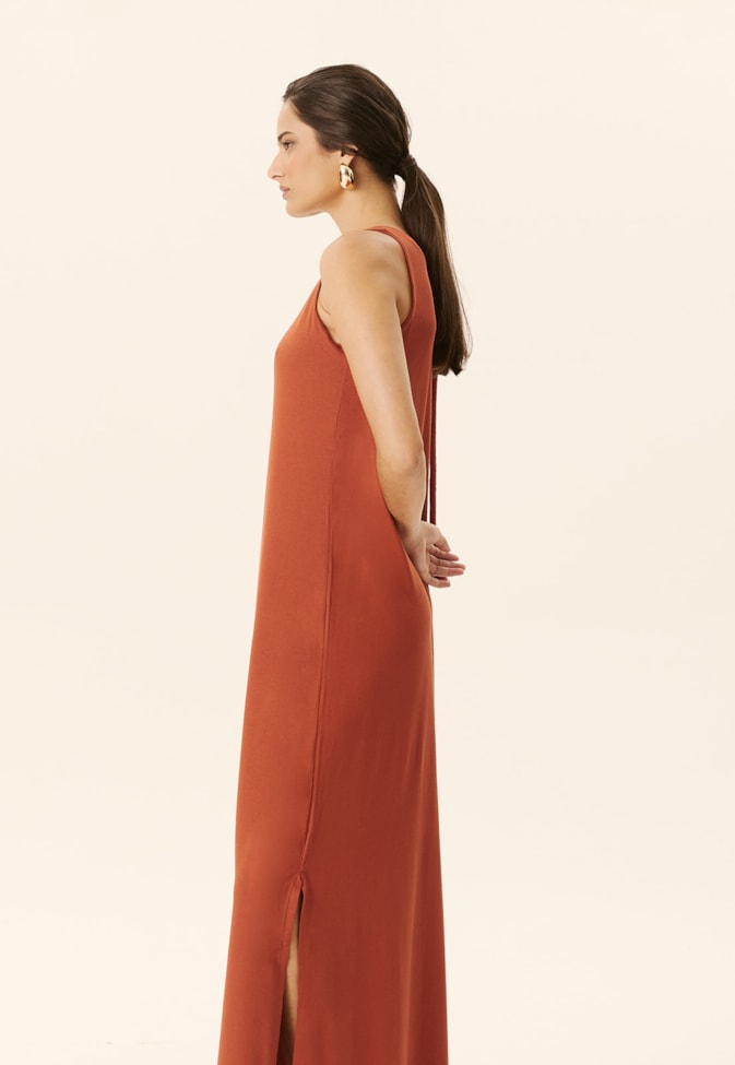 Vestido Longo Alça Corda