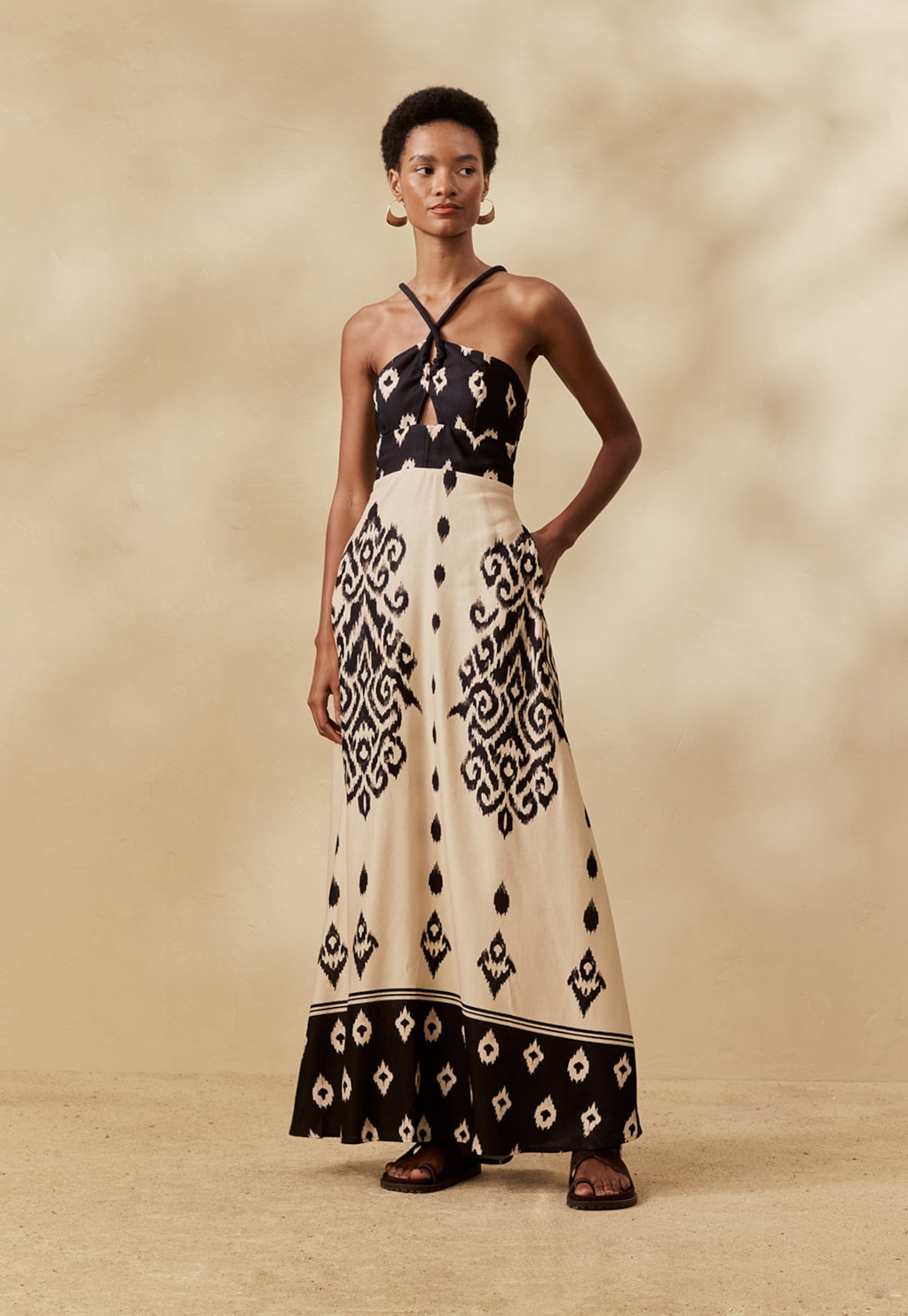 Vestido Longo Alça Corda Estampado La Pacha