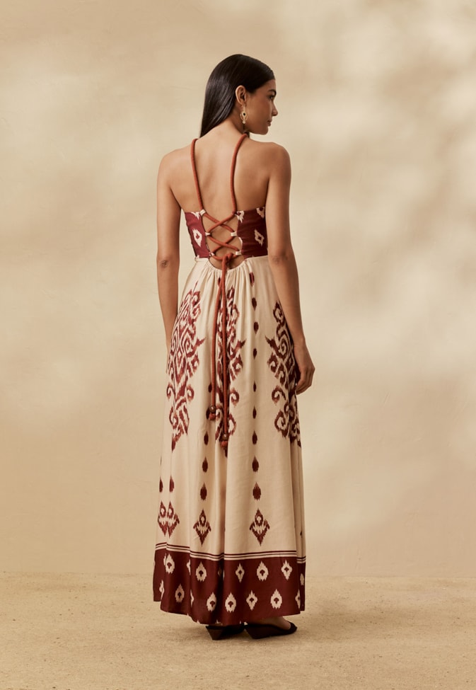 Vestido Longo Alça Corda Estampado La Pacha