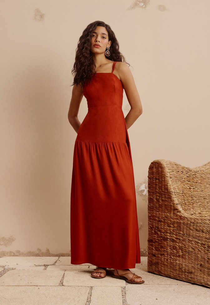 Vestido Longo Alça Dupla