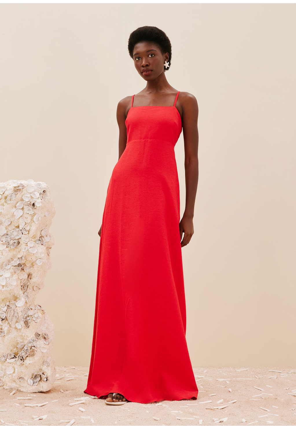 Vestido Longo Alça Fina c/ Bolso