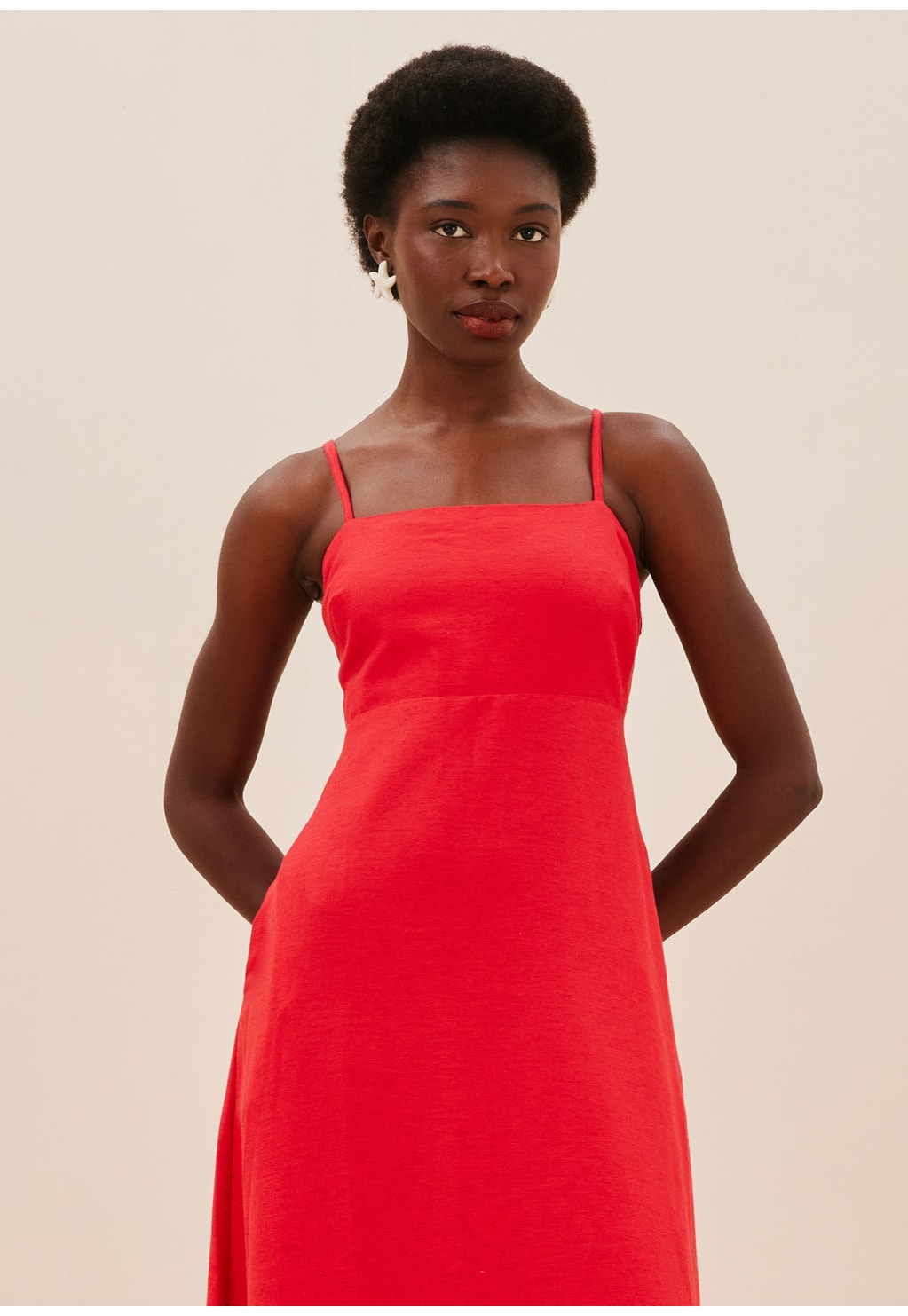 Vestido Longo Alça Fina c/ Bolso