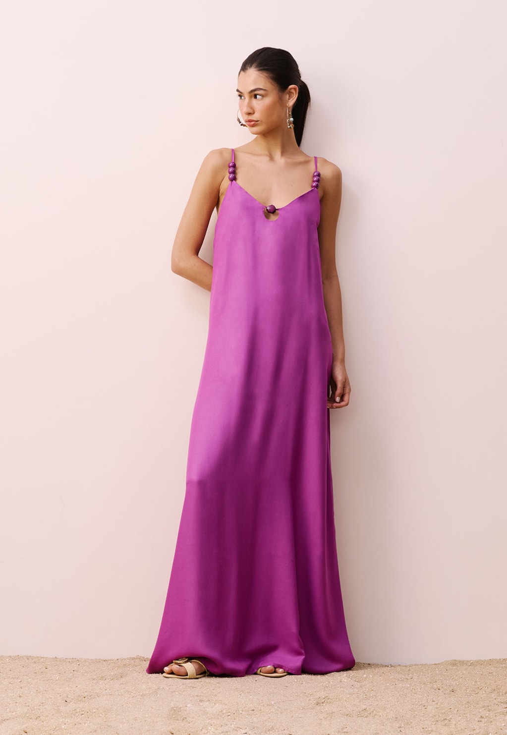 Vestido Longo Alça Ponteiras