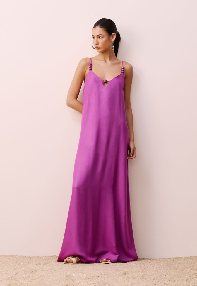 Vestido Longo Alça Ponteiras