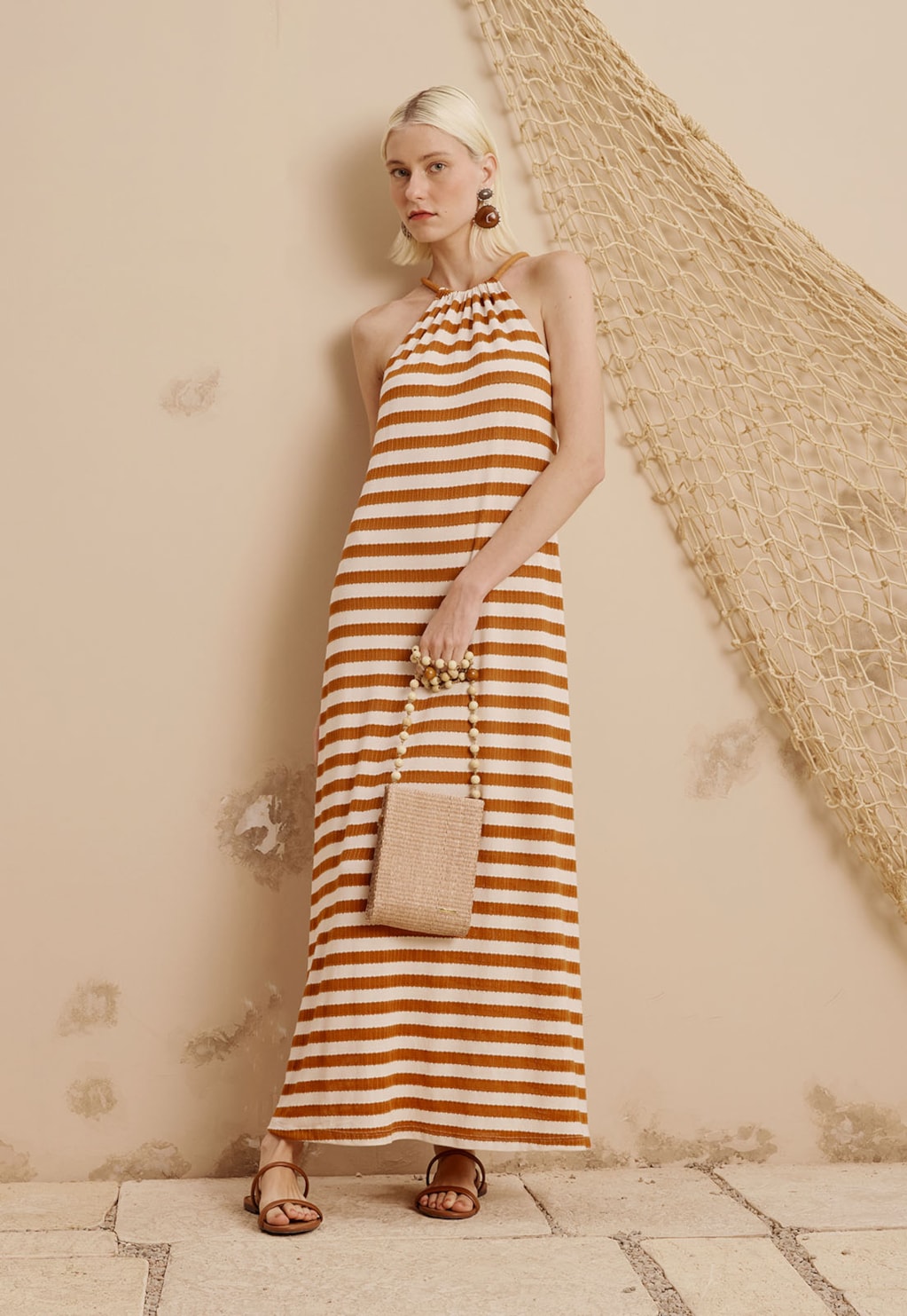 Vestido Longo Amarração Corda