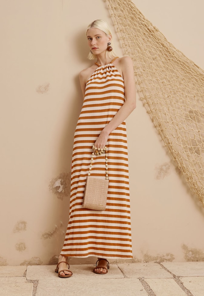 Vestido Longo Amarração Corda