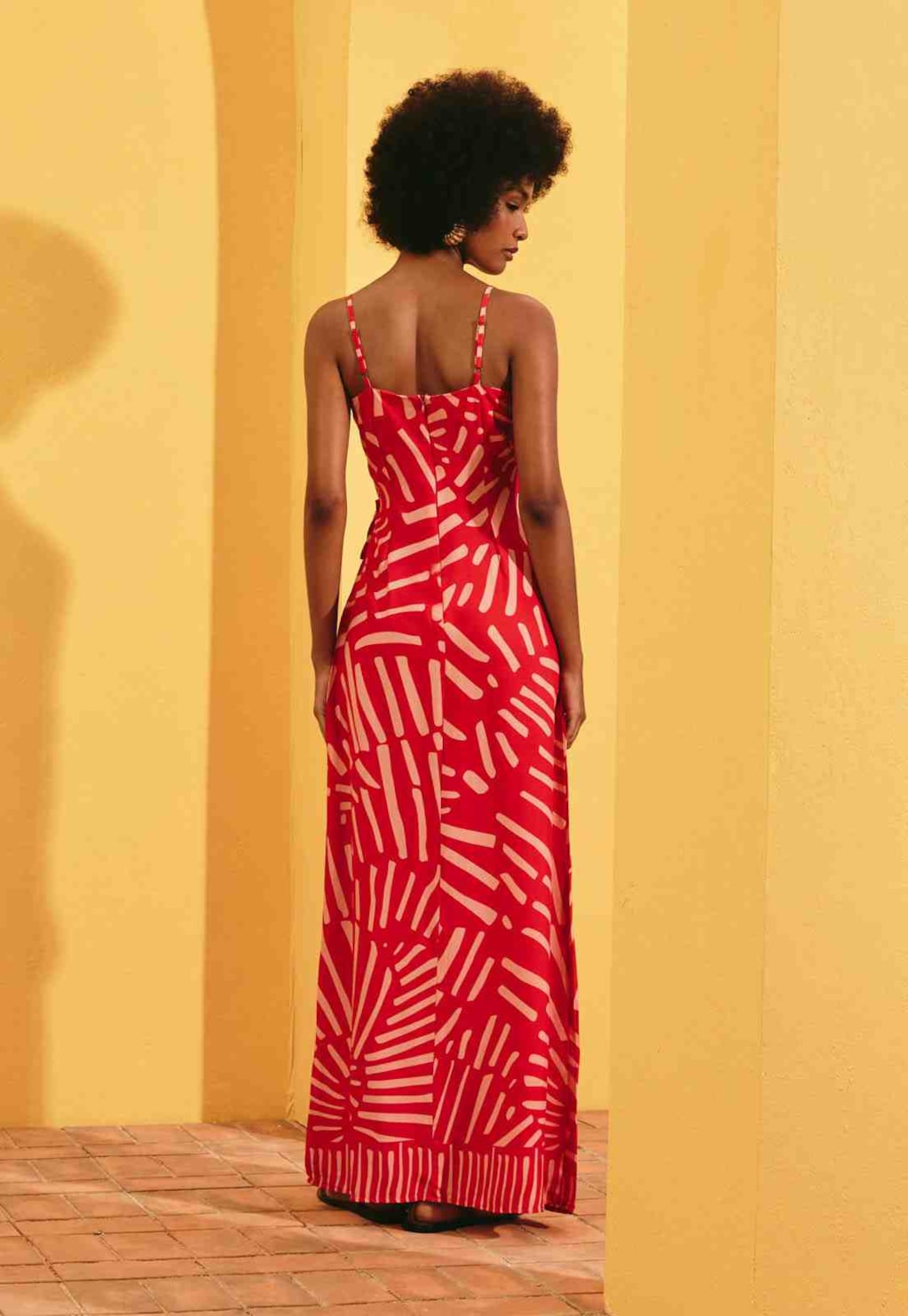 Vestido Longo Amarração Estampado Tambá