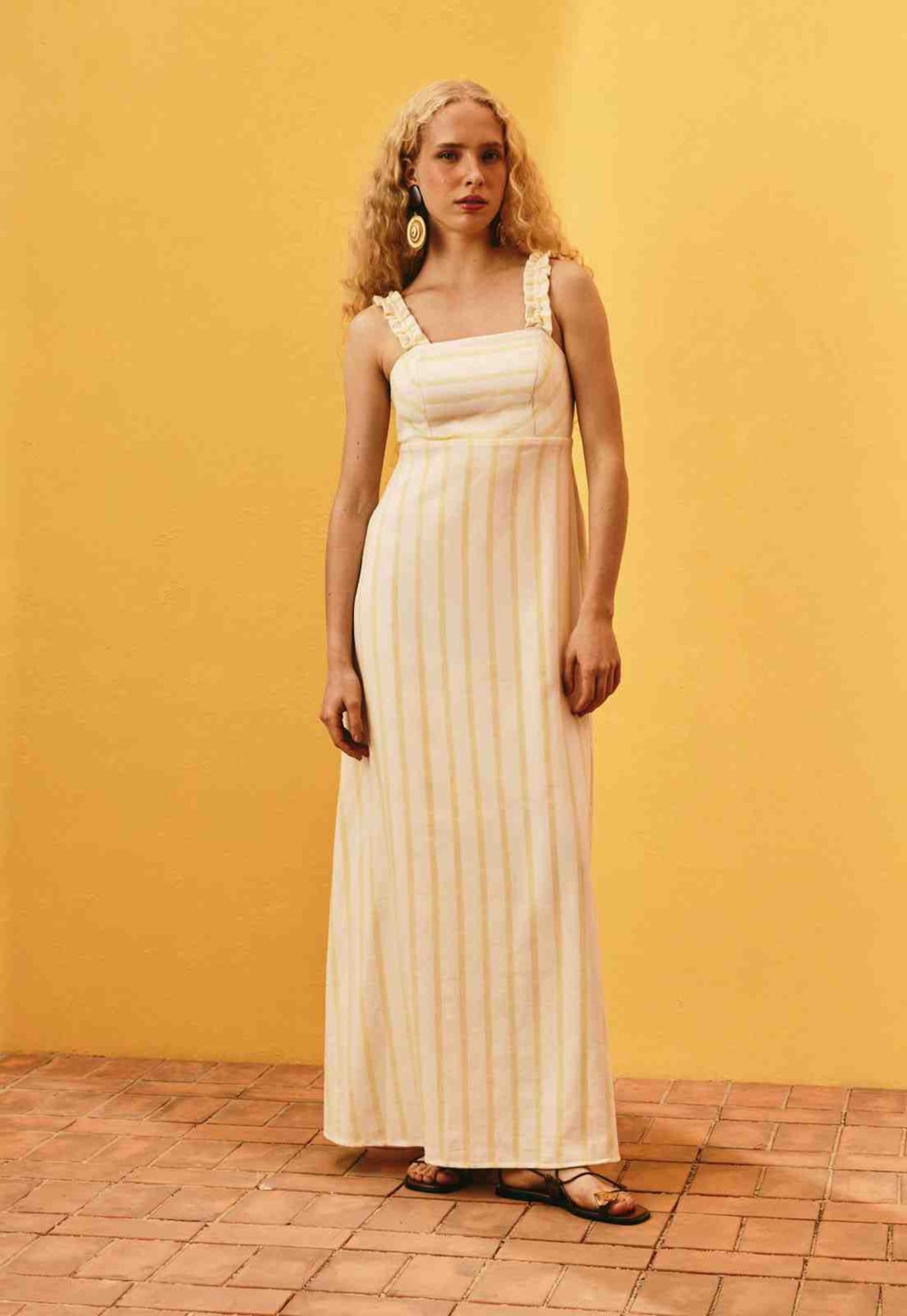 Vestido Longo Amarração Listrado