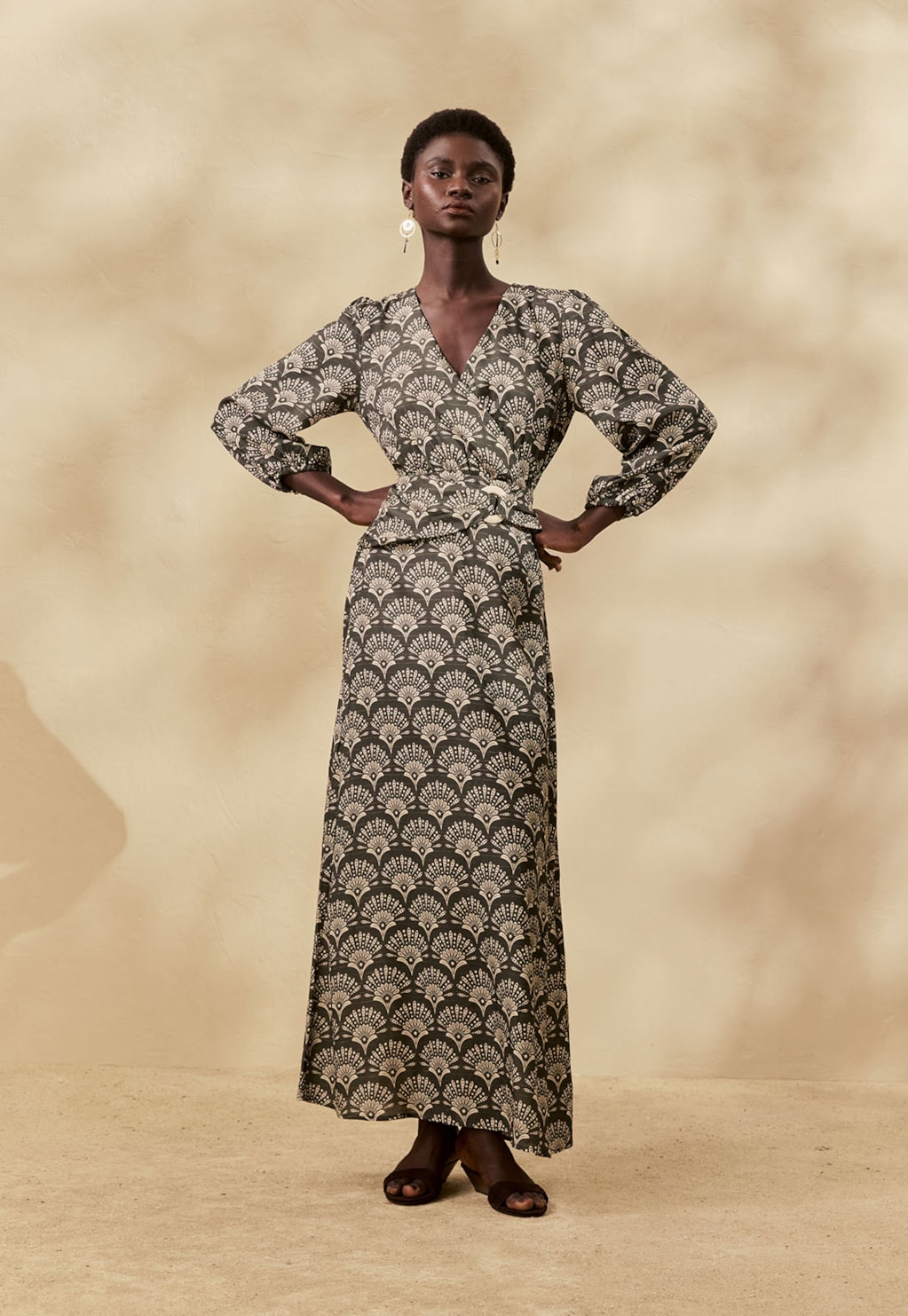 Vestido Longo Argola Estampado Puna