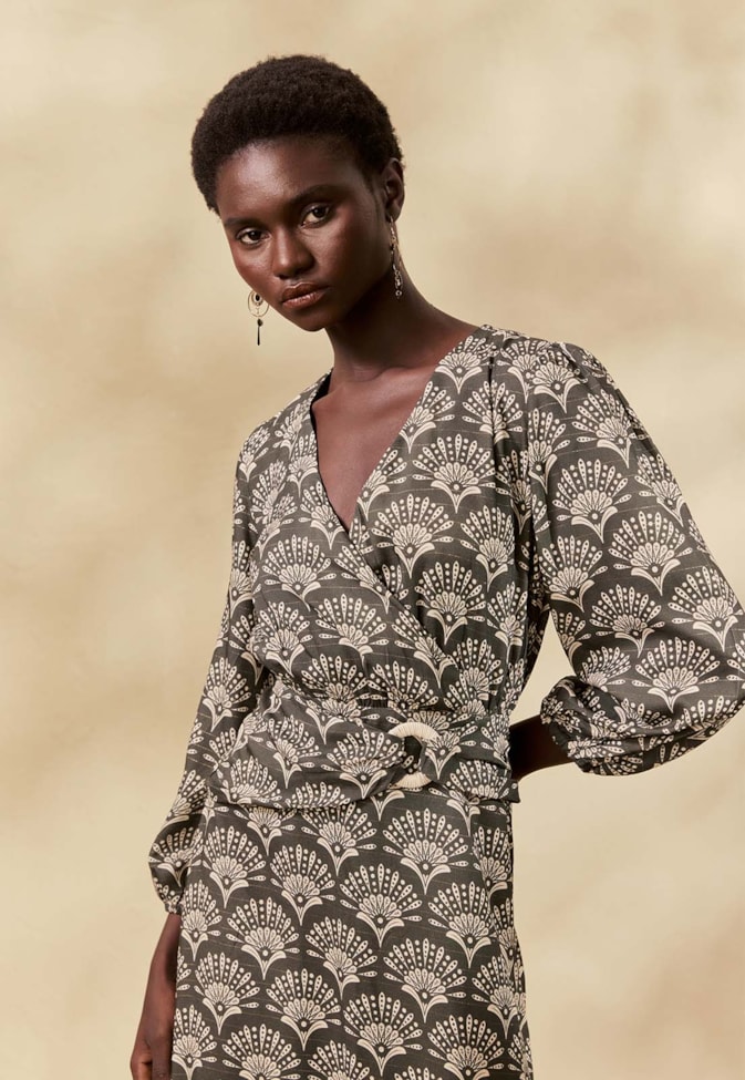 Vestido Longo Argola Estampado Puna