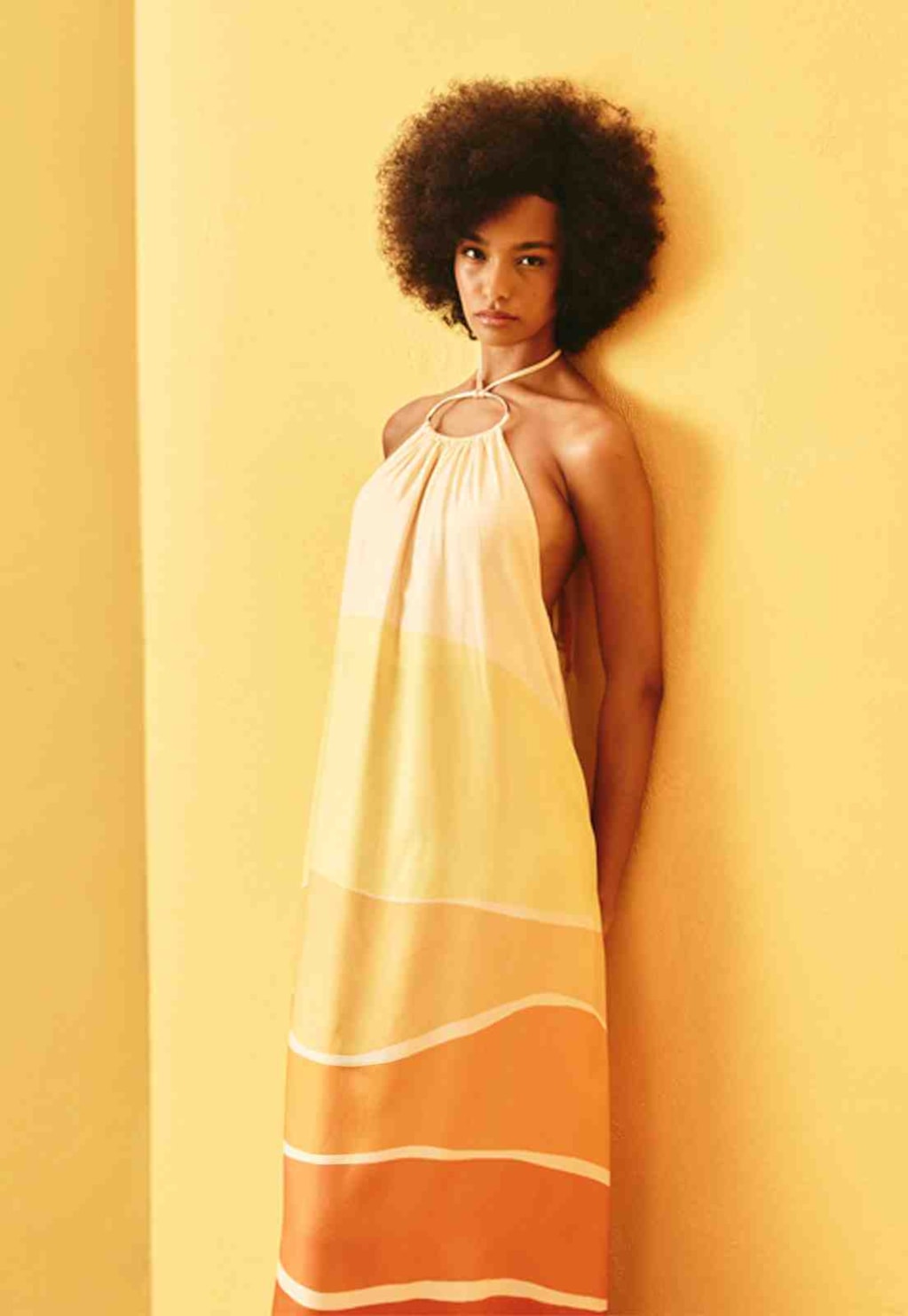 Vestido Longo Argola Estampado Tropicália