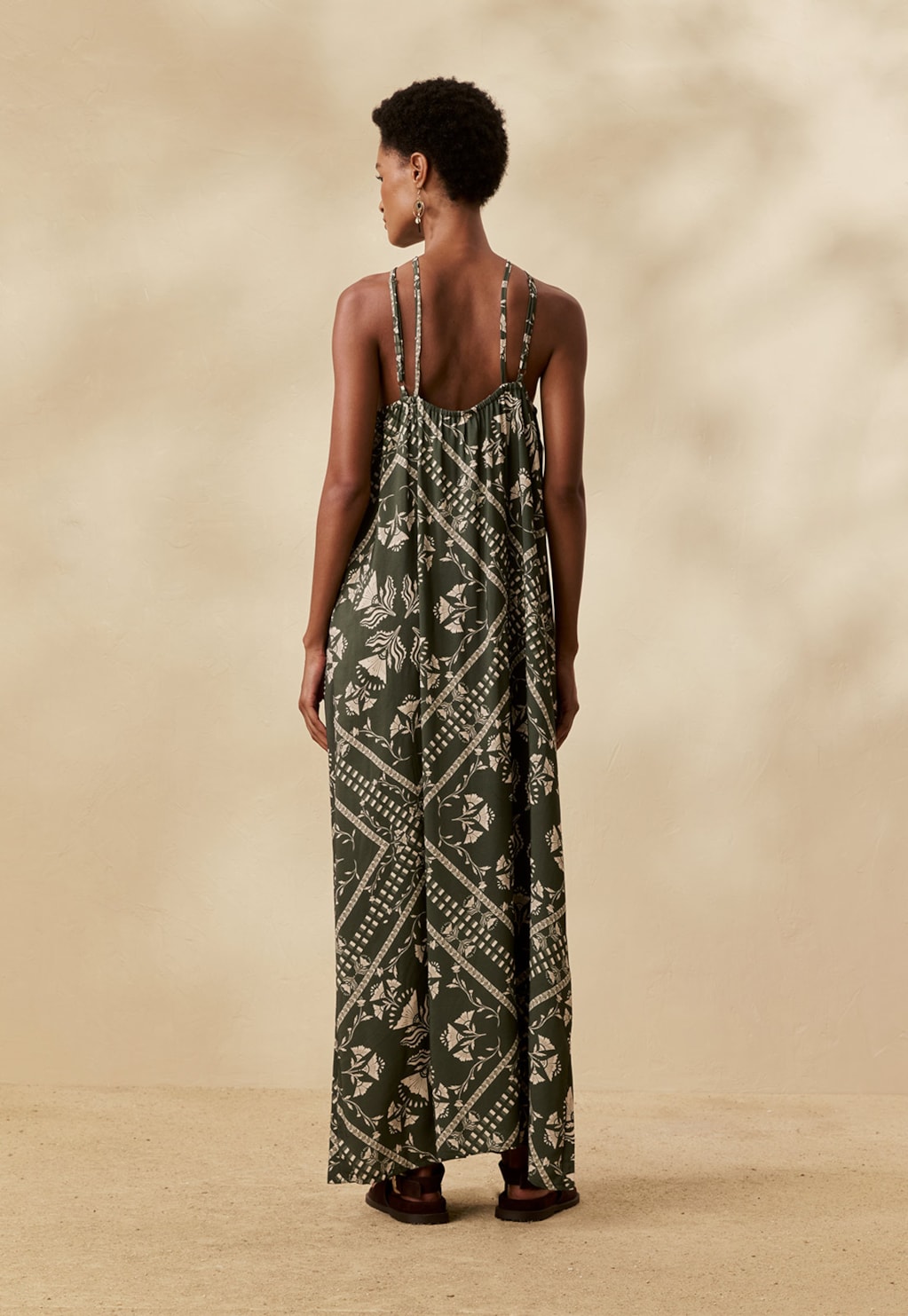 Vestido Longo Argola Estampado Wari