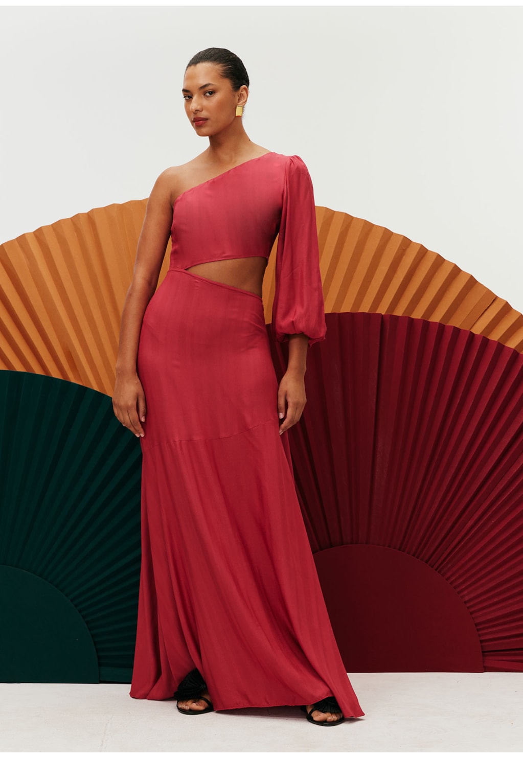 Vestido Longo Assimétrico Ombro Só