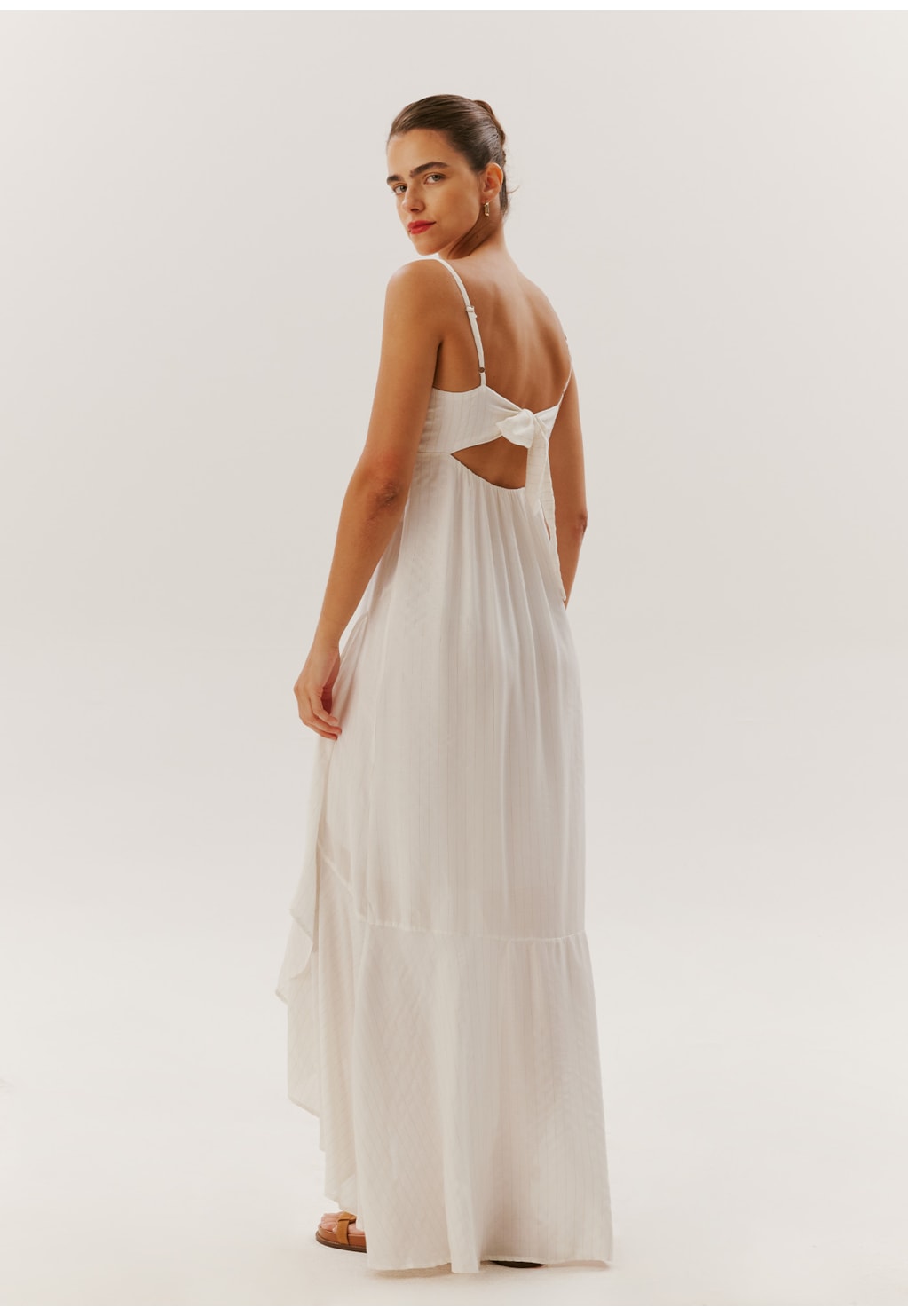 Vestido Longo Babado Frente