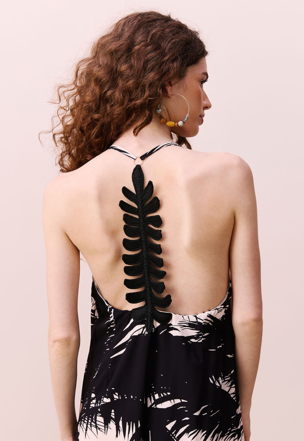 Vestido Longo Bordado Estampado Lago Preto