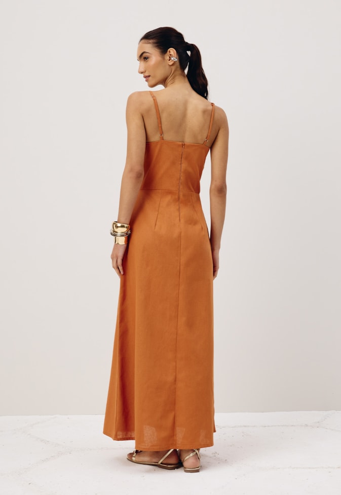 Vestido Longo Bustinho Alça Fina