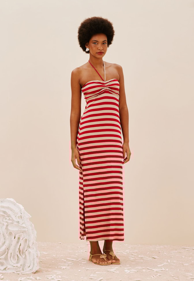 Vestido Longo Busto Franzidinho