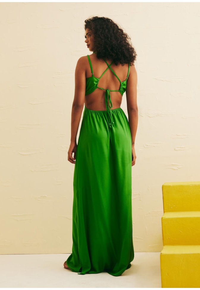 Vestido Longo Busto Recortado