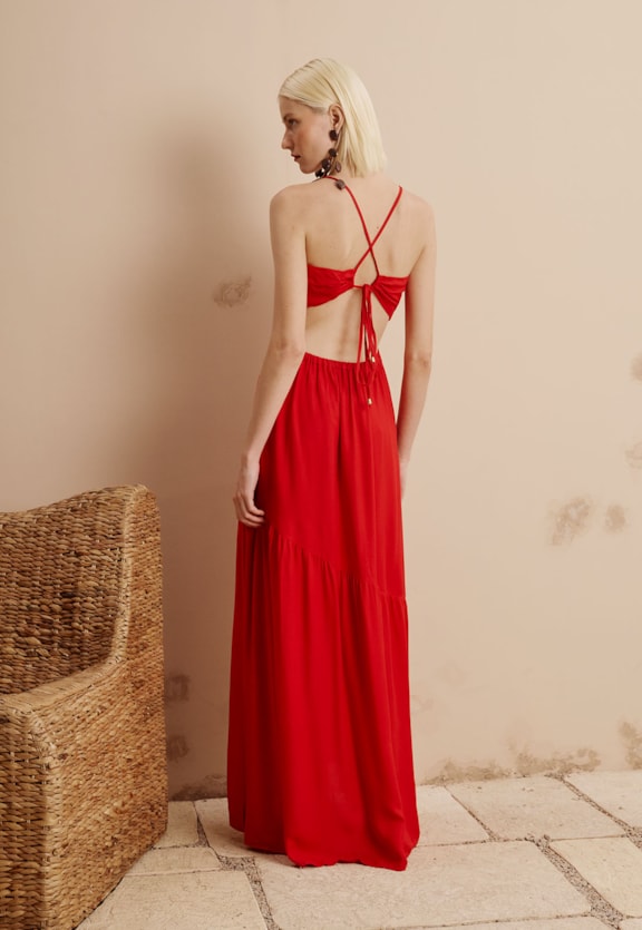 Vestido Longo Concha Aspiral Vista Traseira