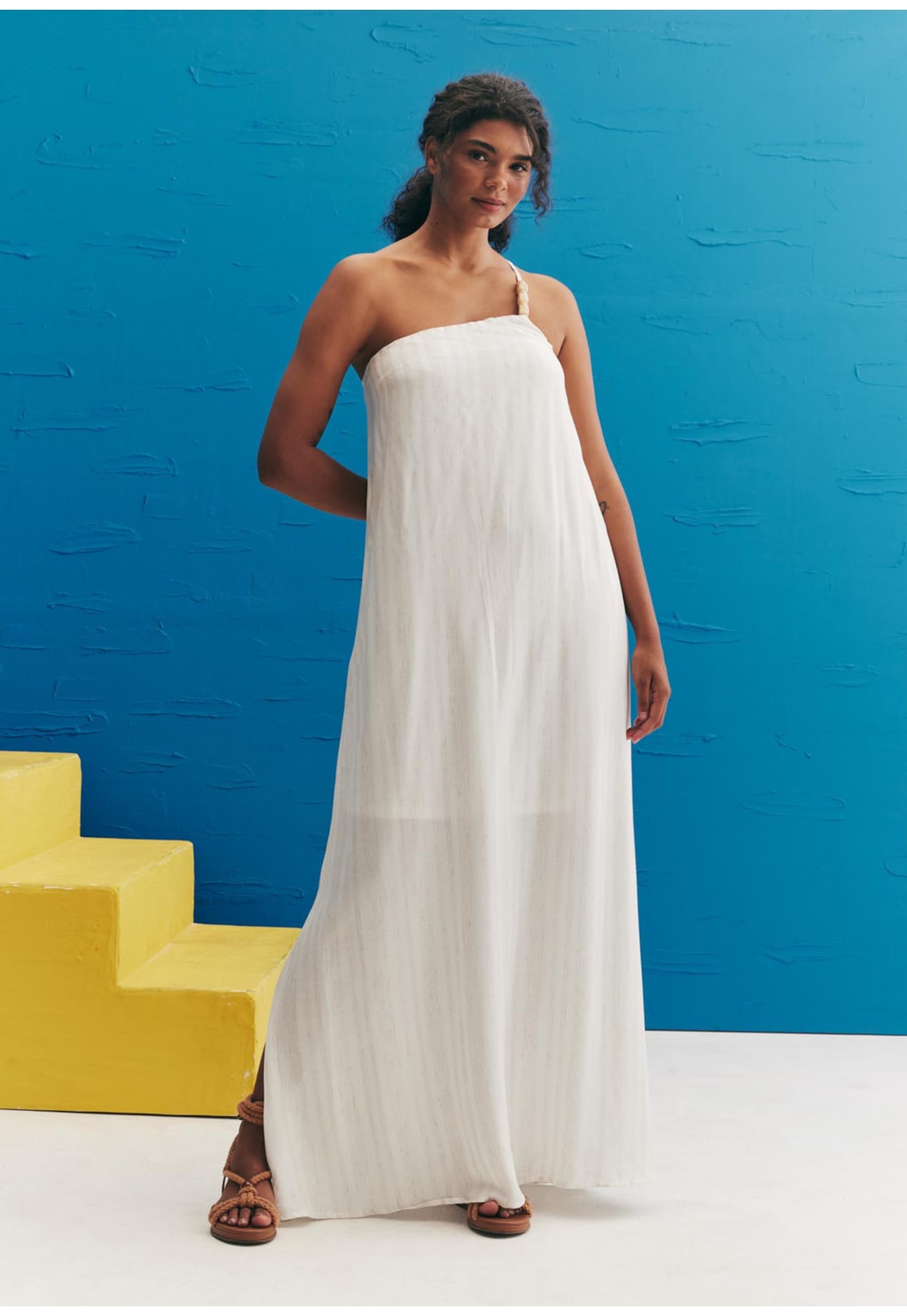 Vestido Longo Contas Ombro Só